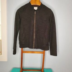 Caslon Jacket Women's Small Black Full Zip Lightweight Cotton Blend Jacket